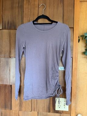 lululemon athletica Lavender-Taupe Long Sleeve Side-Ruched Tee